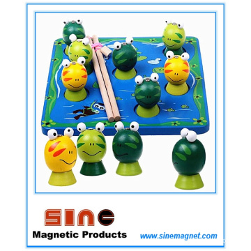 Juguete de madera magnético de la rana de la pesca / juguete educativo